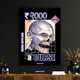 Money is a Curse Gandhi Skull Art Poster